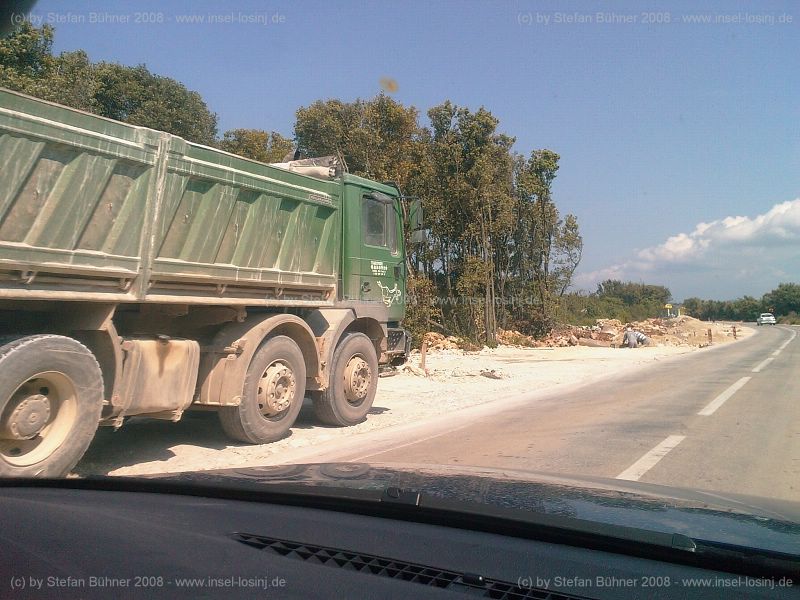 Baustelle der Umgehungsstra�e um Nerezine und Sv. Jakov auf der Insel Losinj